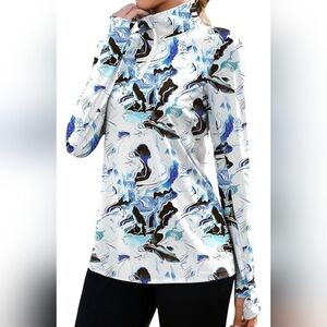 Luyaa Womens 1/4 Zip Tie Dye Size XL UV Protection Sun Shirt